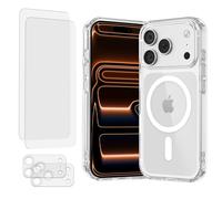 Coque iPhone 17 Pro Max Antichoc compatible Magsafe + 2 Protections écran et 2 protections Objectif Caméra