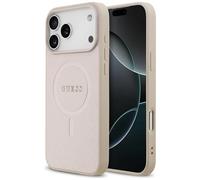 CG Mobile Coque pour iPhone 17 Pro Max – Guess Saffiano, Logo Classique compatible MagSafe – Rose