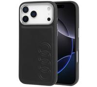 Coque iPhone 17 Pro Max Hardcase Cuir Synthétique Audi TT MagSafe Noir Logo
