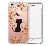 Coque iPhone 6S, TrendyBox PC Hard Cover avec soft TPU Pare-chocs pour iPhone 6 6S (Chat et Fleurs Jaunes)