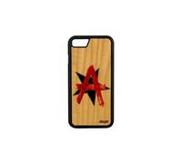 Coque iPhone 7 en bois silicone anarchie revolution rock ni dieu ni maitre