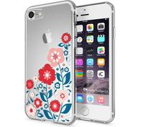 coque iPhone 7 Housse NALIA pour téléphone portable, Motif Case Bumper Transparent Klar Spring Flowers