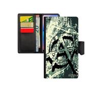 Coque iPhone 7 Plus rabat anarchie Gris signe punk antichoc anarchiste hardrock street art tag ni dieu ni maitre anarchy noir