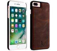 Coque iPhone 8+, 7+, 6+, 6S+ Protection Rigide Cuir Véritable Akashi Marron