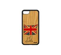 Coque iPhone 8 bois silicone drapeau union jack angleterre anglais coupe du monde grande bretagne pas cher royaume unis case