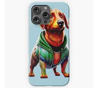 Coque Iphone Samsung L'aqua-Hound : Teckel En Costume De Super-Héros Audacieux T-Shirt=459 Compatibilité Pour Étui 19 18 17 16 15 14 Plus Pro Max Galaxy S27 S26 S25 S24 S23 Ultra