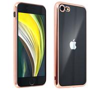 Coque iPhone SE 2020/8/7 Flexible Contour Chromé Dos Transparent Akashi Rose