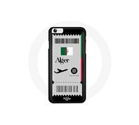 Coque Iphone SE 2020 carte embarquement Algerie foot Riyad Mahrez Marseille carte embarquement avion vert blanc rouge Alger