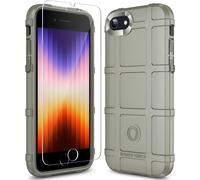 Coque Iphone Se3/Se2/8/7 ¿ Tpu Renforcé Antichoc Style Armure Tactique, Finition Mate Antidérapante Et Anti¿Empreintes, Bords Surélevés ¿ Argile Claire