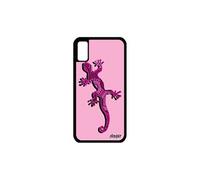 Coque iPhone X silicone salamandre animal esprit du feu rigide Rose lezard iPhone X