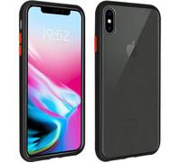 Coque iPhone X / XS - AVIZAR - Dos Translucide Contour Coloré Mate Rigide Antichoc Noir