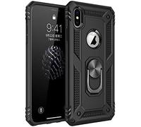 Coque Iphone X/Xs, Étui Protection Tpu Souple Durable Avec Support De 360° Rotation Anneau [Support De Voiture Magnétique] [Protection Antichoc] [Armor Box] Coque Pour Iphone X/Xs- Noir