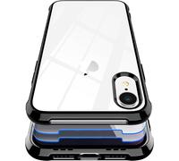 Coque iPhone XR + [2 Pack Verre Tremp¿¿ Protection ¿¿cran], Housse Transparente Silicone TPU Antichoc Bumper Protection Cover Etui pour iPhone XR - 6.1pouces - Placage Noir