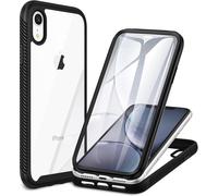 Coque Iphone Xr, Antichoc Housse Avec Protection D'écran, 360 Degrés Protégé Téléphone Double Face Bumper Transparent Case Robuste Portable Intégrale Etui Pour Iphone Xr - Noir