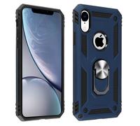 Coque iPhone XR Bi matière Rigide Souple Bague Support Vidéo bleu nuit
