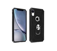 Coque iPhone XR Bi matière Rigide Souple Bague Support Vidéo Noir