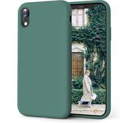 Coque Iphone Xr, Coque En Liquide Silicone Conçue Pour Iphone Xr, Étui De Protection Antichoc Ultra Mince Avec Doublure Douce En Microfibre Anti-Rayures, 6.1 Pouces,Vert Pin