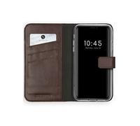 Coque iPhone Xs / X Etui de téléphone portefeuille en cuir véritable Cuir véritable Marron
