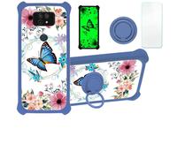 Coque Jioeuinly Cricket Ovation 2 compatible avec AT&T Maestro Max (2021) [avec protection d' cran en verre tremp ] [PC rigide + silicone souple]