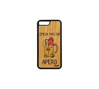 Coque j'peux pas j'ai apero pour Apple iPhone 7 Plus en bois silicone noir bd de