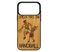 Coque J'peux Pas J'ai Handball Pour Iphone 17 Pro Max Bois Silicone 512 Go Case Noir Comique Humour Sport Bd Drole Made In France