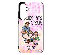 Coque J'peux Pas J'suis Papa Pour Samsung S24 Fe Silicone Telephone De Protection Drole Je Enfant Jpeux P¿Re Violet Texte Comique Pour Galaxy