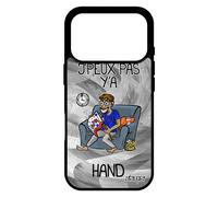 Coque J'peux Pas Y'a Hand Rigide Pour Iphone 17 Pro Silicone Case Noir Handball Jpeux Supporter Humour Unique Texte Gris Je Drole
