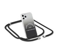 Coque Karl Lagerfeld hybride couleurs dégradées cordon bandoulière pour Apple iPhone 11 Pro, Noir