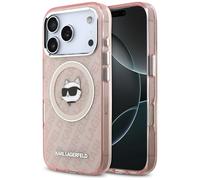 Coque Karl Lagerfeld IML Choupette Tête Logo MagSafe pour iPhone 17 Pro Rose