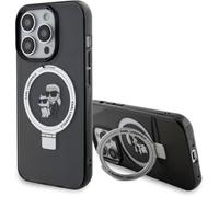 Karl Lagerfeld Ring Stand Karl & Choupette MagSafe Case, noir - iPhone 15 Pro