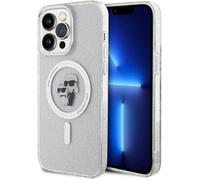 Étui Coque IPHONE 15 Pro Max Karl Lagerfeld Magsafe Chat Paillettes Transparent