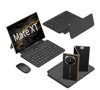 COQUE Kit Clavier Bureau Mobile Mate XT - Étui Clavier Cuir Intégral + Stylo Tactile + Souris Bluetooth - pour Huawei Mate XT Ultimate/Mate-X6/X5/X3 (Téléphones Pliables)-Fibre de Carbone