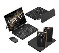 COQUE Kit Clavier Bureau Mobile Mate XT - Étui Clavier Cuir Intégral + Stylo Tactile + Souris Bluetooth - pour Huawei Mate XT Ultimate/Mate-X6/X5/X3 (Téléphones Pliables)-Noir