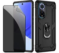 Coque Kompatibel Honor 50/Huawei Nova 9 Noir Étui De Protection Avec Protecteur D'Écran En Verre De Confidentialité Anti-Espion