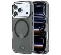Coque Lacoste IML Frosted Laquer Logo MagSafe pour iPhone 18 Pro / 17 Pro, noire