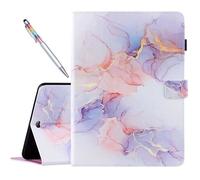 Coque Lenovo Tab M10 FHD Plus (2e génération) TB-X606F Flip Support Housse Pochette avec stylet Etui de Protection, Marbre Orange