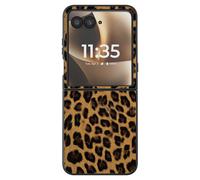 Coque Léopard pour Motorola Razr 70 Ultra et Razr 60 Ultra Protection Pliable Bimatière Marron clair