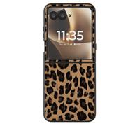 Avizar Coque Léopard pour Razr 70 Ultra Protection Pliable Bimatière
