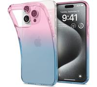 Coque Liquid Crystal pour iPhone 15 Pro - Rose et Bleu