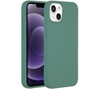 Coque Liquid Silicone Vert Foncé pour iPhone 13 - Protection Absorbante, Design Élégant, Doublure en Microfibre