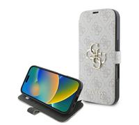 Coque Livre iPhone 16 Pro Guess Rose Logo Doré Réglable
