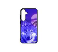 Coque loup S25+ Plus en silicone design louve case animal portable nuit personnalisé bleu lune ciel animaux telephone pour Samsung galaxy