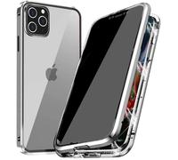 Coque Magnétique Anti-Espion Pour Iphone 15 Pro Max ¿ Protection 360° Verre Trempé Avant/Arrière, Film Confidentialité, Cadre Métal, Compatible Face Id & Recharge Sans Fil