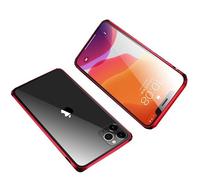 Coque magnétique avec verre trempé double face - iPhone 11 Pro - Rouge