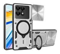 Coque Magnétique Cd Texture Pour Xiaomi Poco F6 Pro, Argent