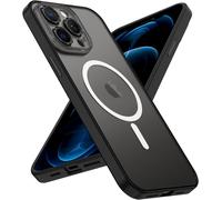 Coque Magnétique Compatible Avec Iphone 12 Pro ¿ Protection Caméra, Finition Mate Translucide Ultra-Fine Anti-Chocs Niveau Militaire, Noir
