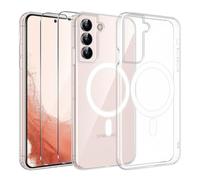 Coque Magnétique Compatible Avec MagSafe pour Samsung Galaxy S22 PLUS/S22 +, avec 2 Vitre Verres Trempés Transparent