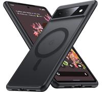 Coque magnétique compatible MagSafe pour Google Pixel 6 ¿ coque fine en silicone souple mat translucide, anti¿empreintes, protection anti¿choc niveau militaire, noir