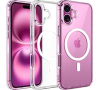 Coque Magnétique Compatible Magsafe Pour Iphone 16 Plus ¿ Transparente Anti-Jaunissement, Protection Militaire Anti-Chocs, Bords Surélevés Pour Écran Et Caméra