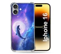 Coque Magnétique Compatible Magsafe Pour Iphone 16 Pro Animal Dauphin Vague